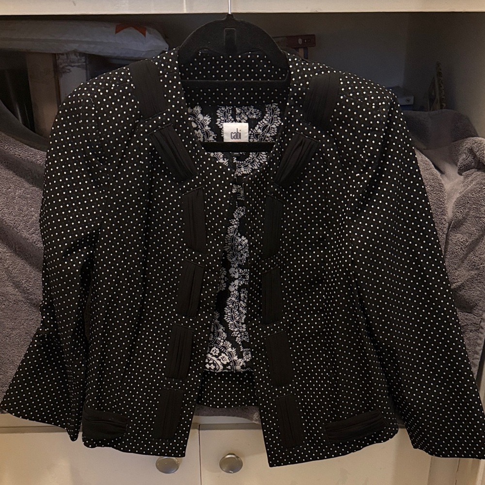 Cabi Black and White Dot Blazer